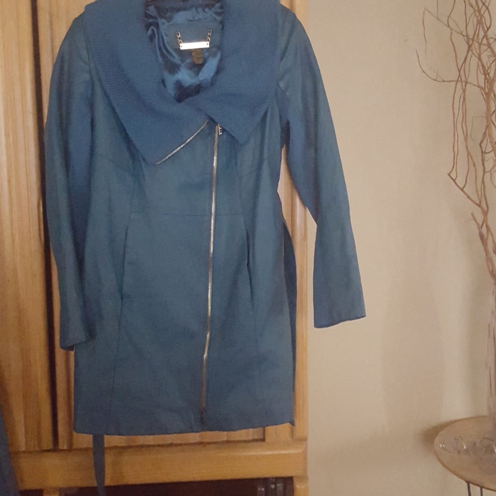 Iman Platinum Leather and Luxe knit dream Jacket